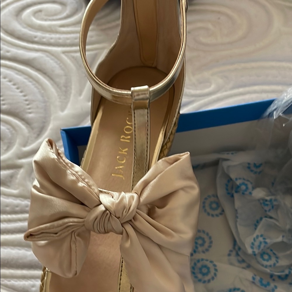 Jack Rogers Gold Bow Sandals - Picture 3 of 4